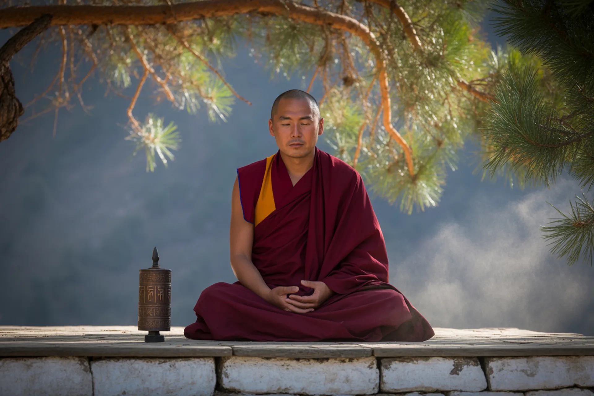 Estatua de Buda rodeada de naturaleza